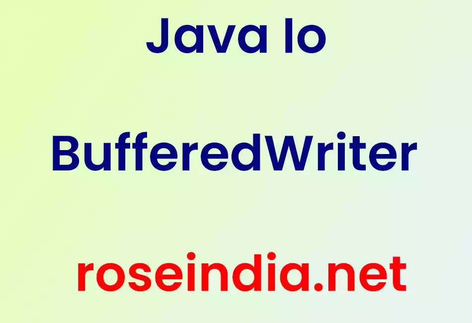 Java Io BufferedWriter