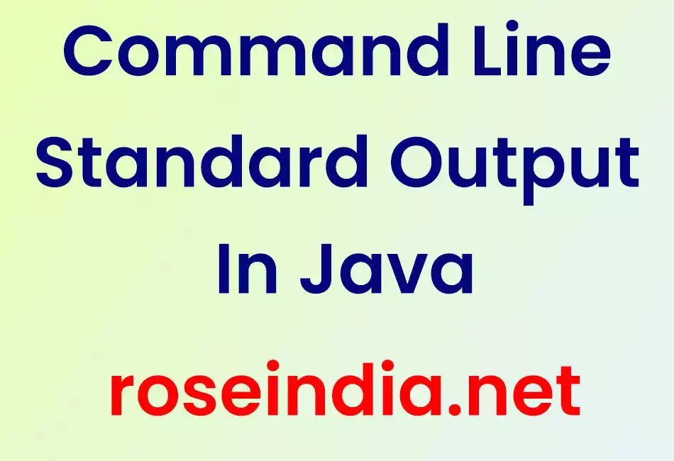 Command Line Standard Output In Java