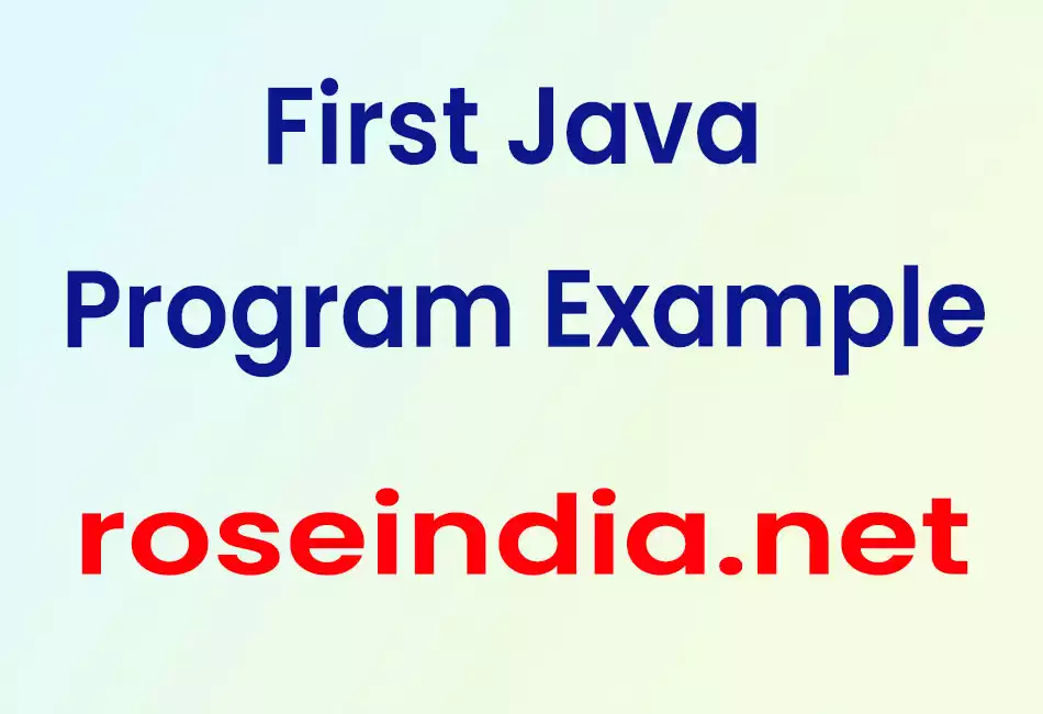 First Java Program Example