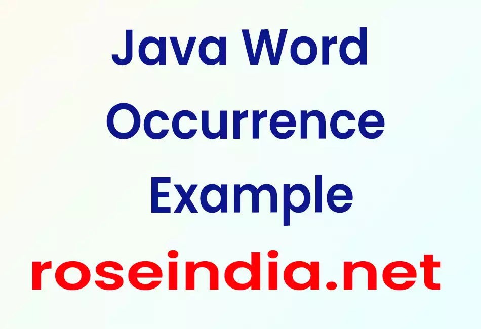 Java Word Occurrence Example