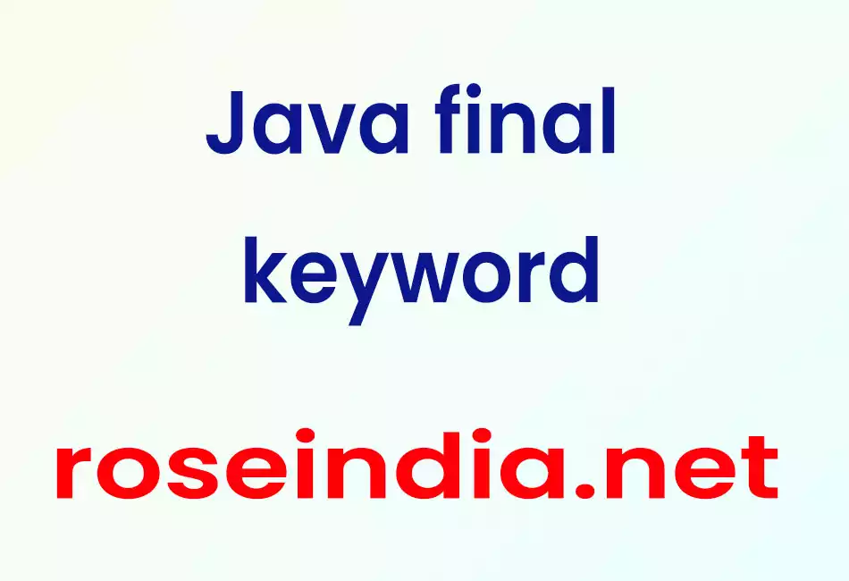 Java final keyword