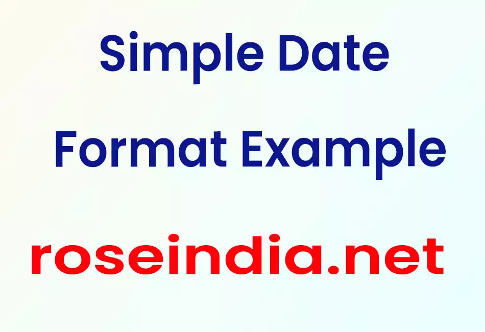 Simple Date Format Example