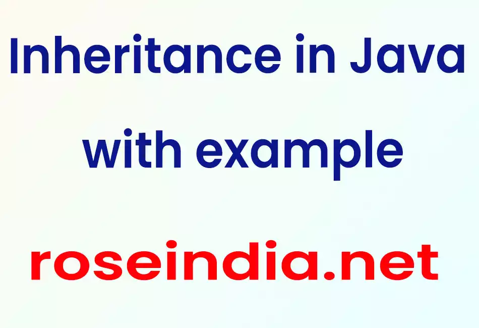 Inheritance in Java with example