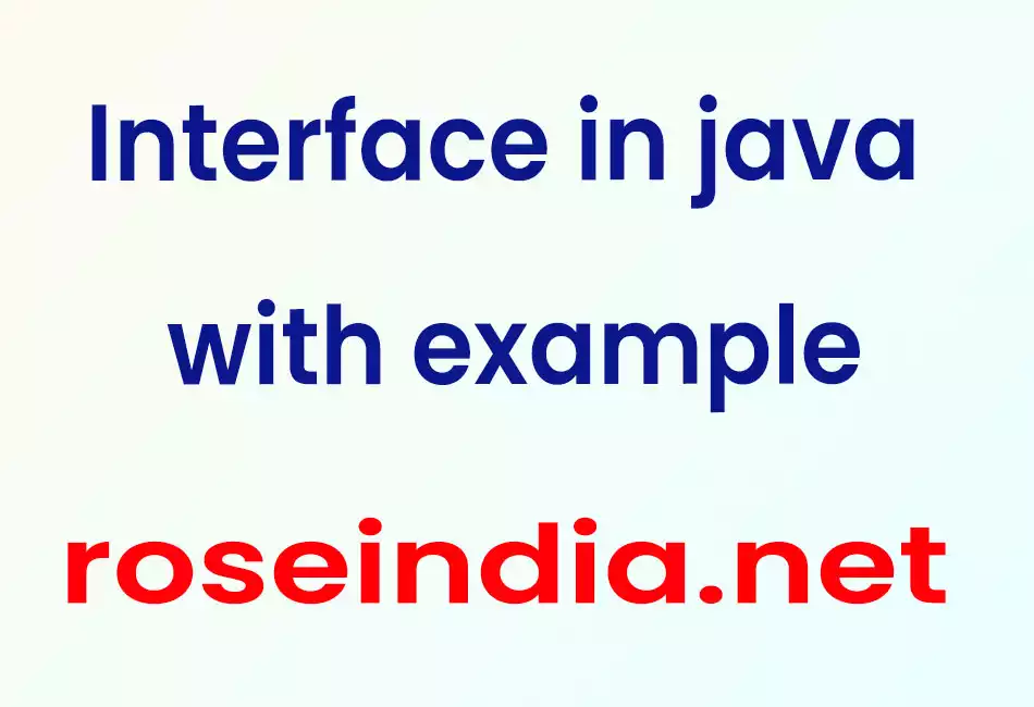 Interface in java with example