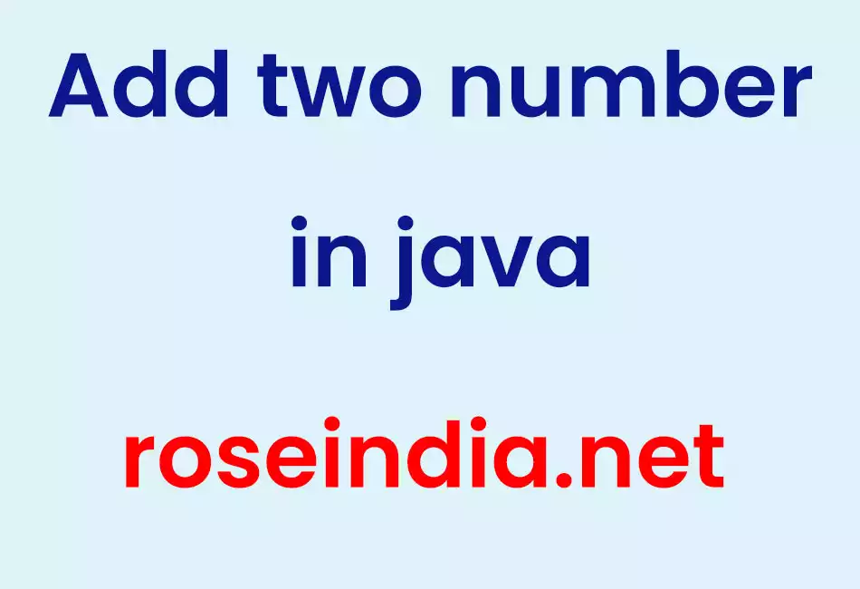 Add two number in java