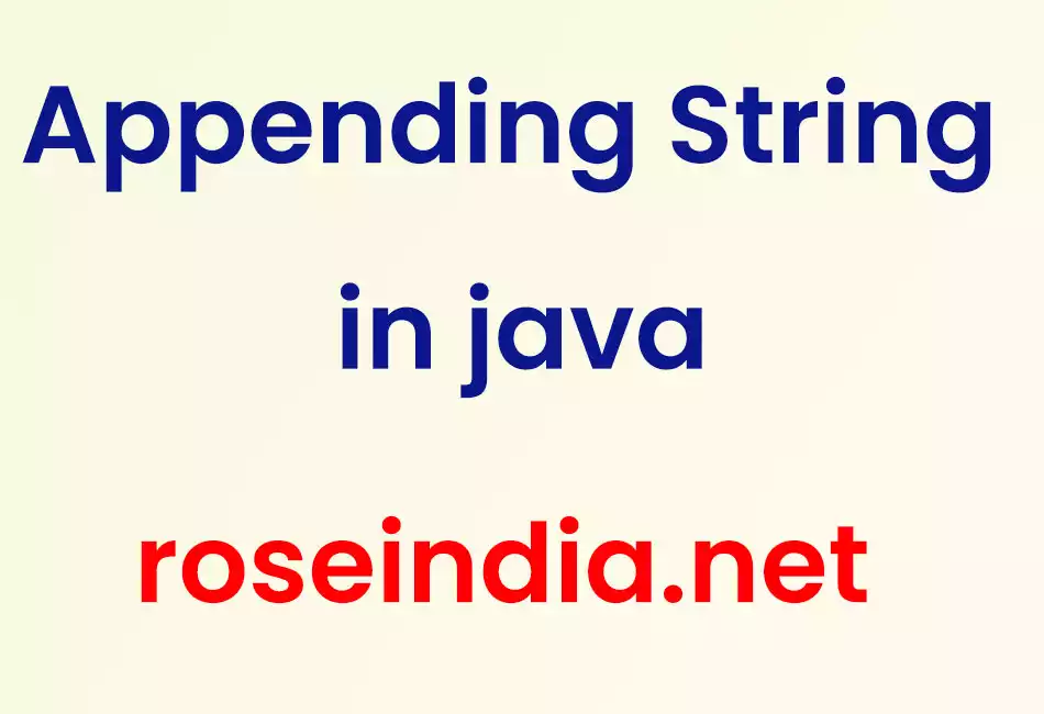 Appending String in java