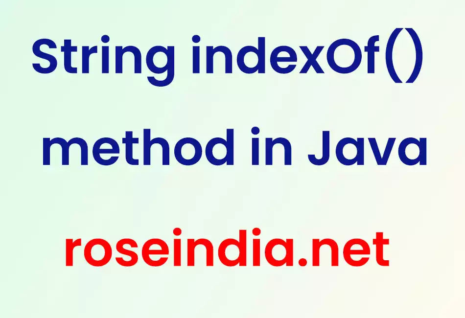 String indexOf() method in Java