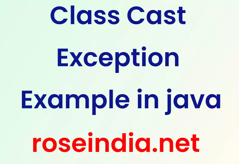Class Cast Exception Example in java