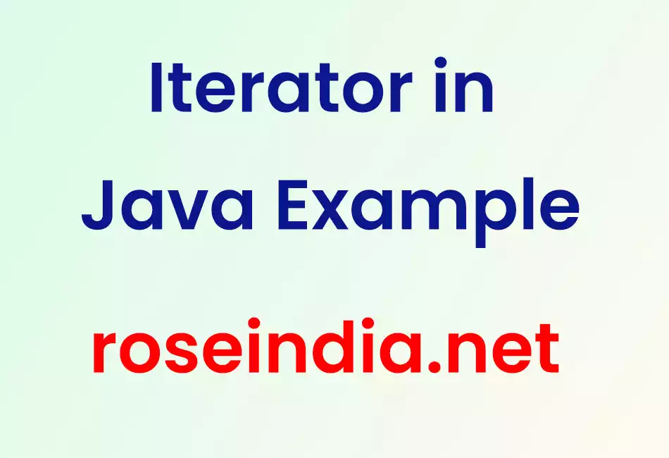 Iterator in Java Example