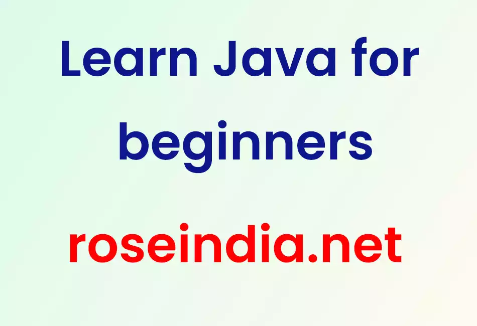 Learn Java for beginners