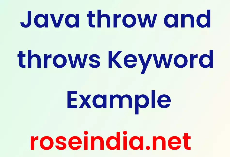 Java throw and throws Keyword Example