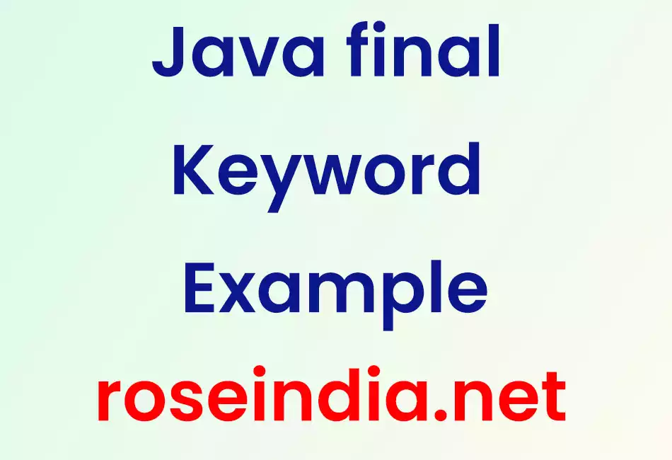 Java final Keyword Example