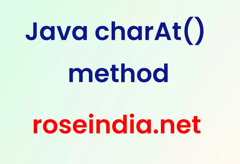 Java charAt() method