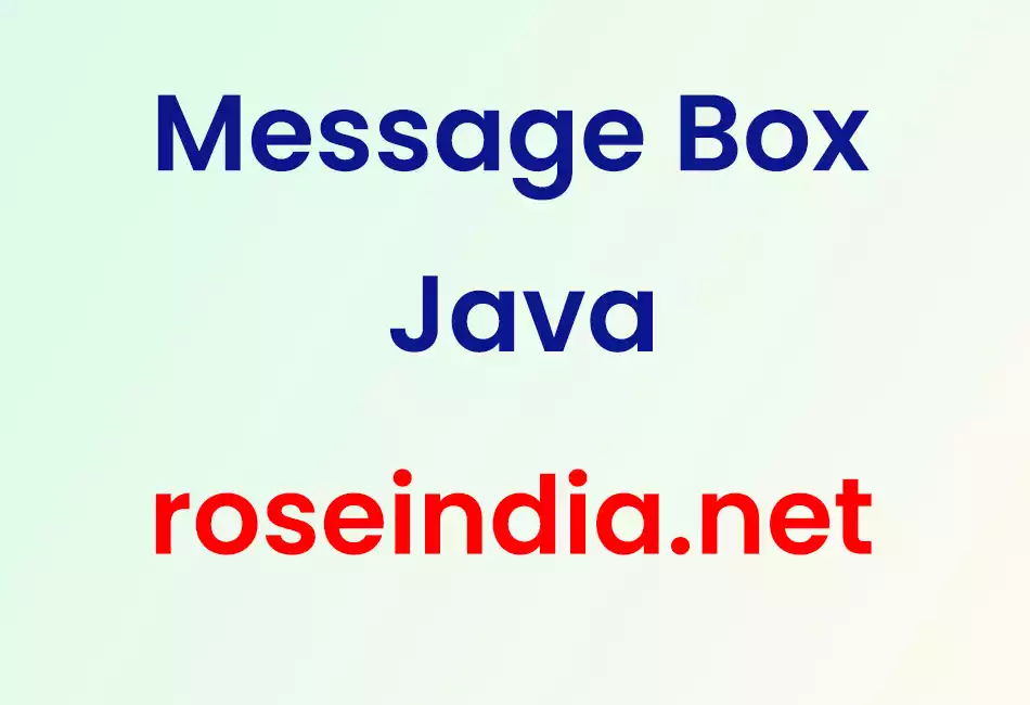 Message Box Java