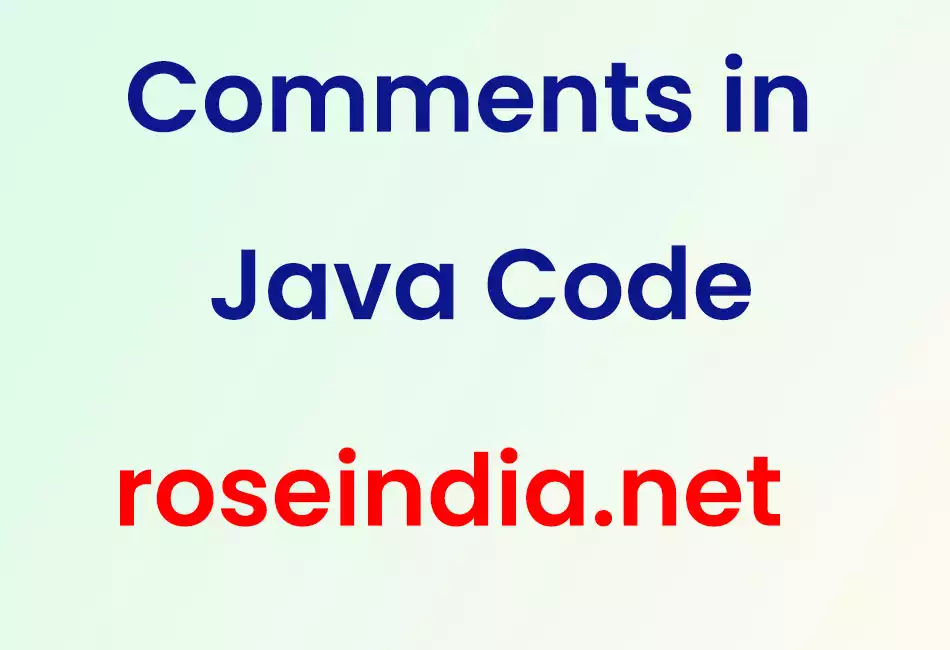 Comments in Java Code