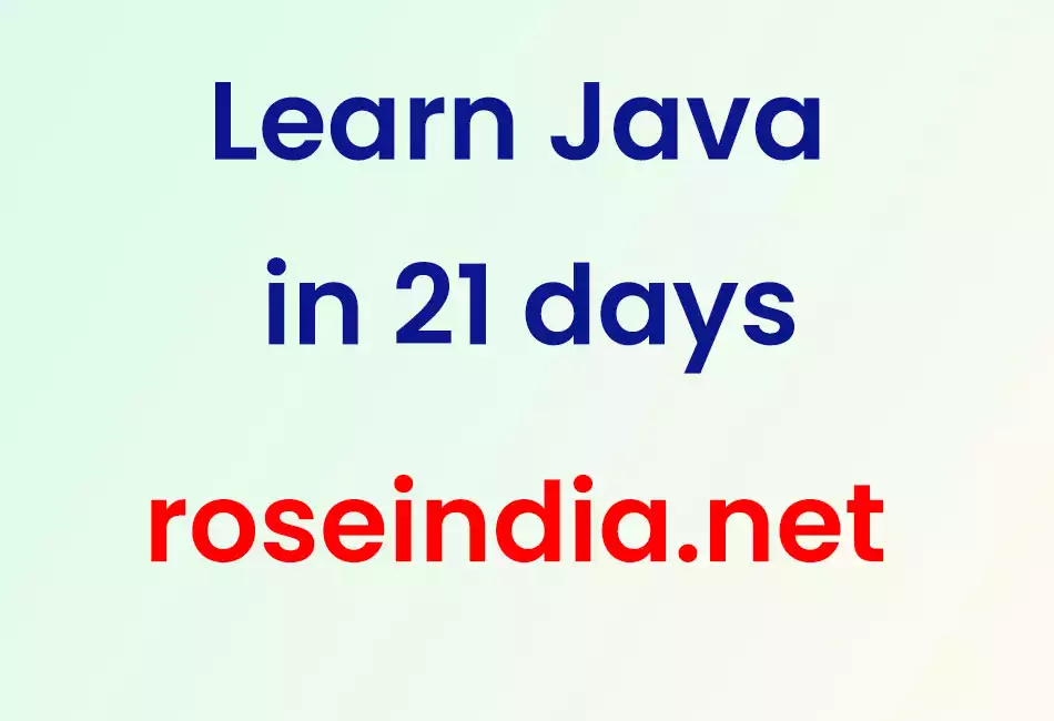 Learn Java in 21 days