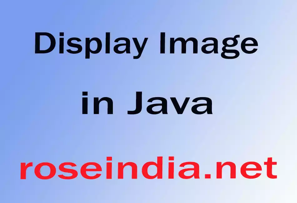 Display Image in Java