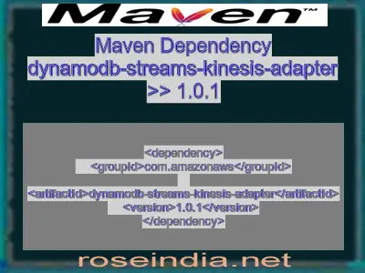 Maven dependency of dynamodb-streams-kinesis-adapter version 1.0.1