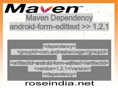 Maven dependency of android-form-edittext version 1.2.1