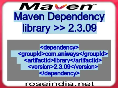 Maven dependency of library version 2.3.09