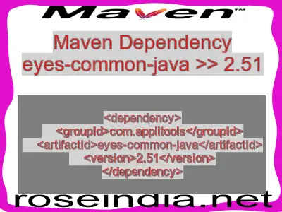 Maven dependency of eyes-common-java version 2.51