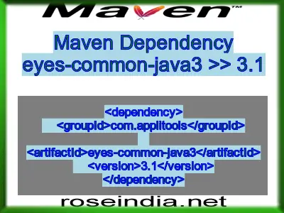 Maven dependency of eyes-common-java3 version 3.1