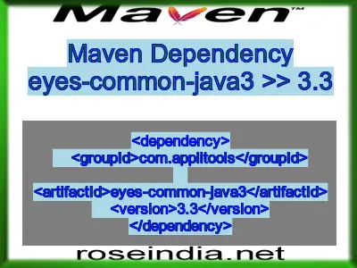 Maven dependency of eyes-common-java3 version 3.3