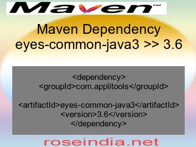 Maven dependency of eyes-common-java3 version 3.6