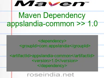 Maven dependency of appslandia-common version 1.0