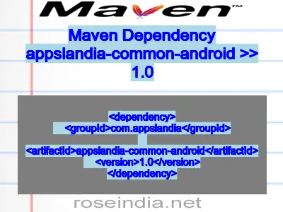 Maven dependency of appslandia-common-android version 1.0