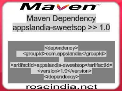 Maven dependency of appslandia-sweetsop version 1.0