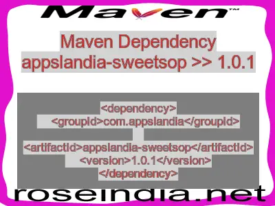 Maven dependency of appslandia-sweetsop version 1.0.1