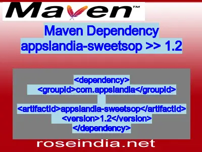 Maven dependency of appslandia-sweetsop version 1.2