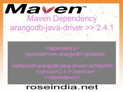 Maven dependency of arangodb-java-driver version 2.4.1