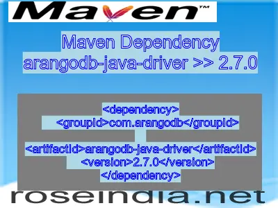 Maven dependency of arangodb-java-driver version 2.7.0