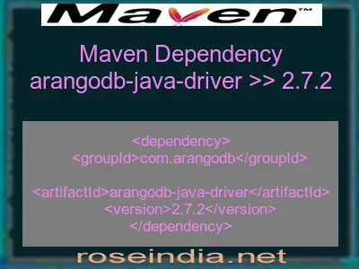 Maven dependency of arangodb-java-driver version 2.7.2