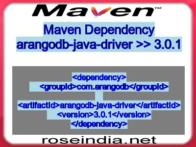 Maven dependency of arangodb-java-driver version 3.0.1