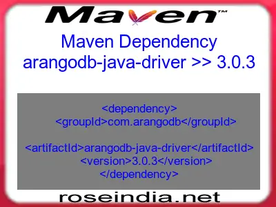 Maven dependency of arangodb-java-driver version 3.0.3