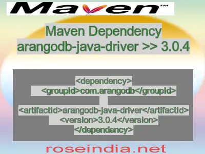 Maven dependency of arangodb-java-driver version 3.0.4