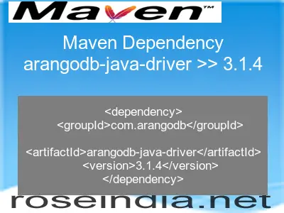 Maven dependency of arangodb-java-driver version 3.1.4