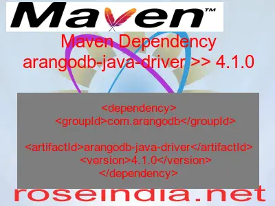 Maven dependency of arangodb-java-driver version 4.1.0