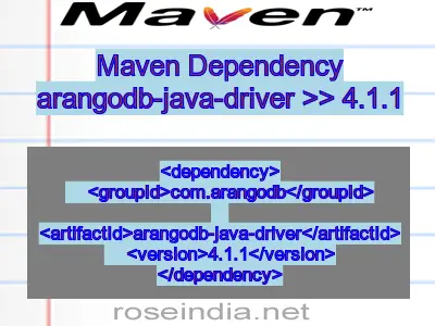 Maven dependency of arangodb-java-driver version 4.1.1