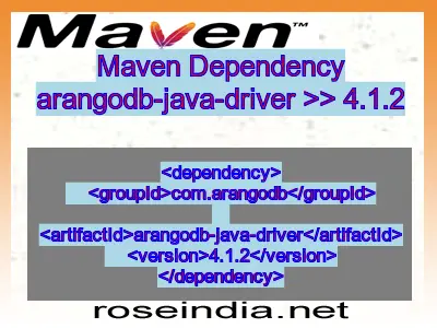 Maven dependency of arangodb-java-driver version 4.1.2