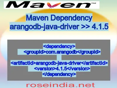 Maven dependency of arangodb-java-driver version 4.1.5