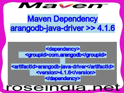 Maven dependency of arangodb-java-driver version 4.1.6