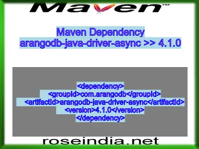 Maven dependency of arangodb-java-driver-async version 4.1.0