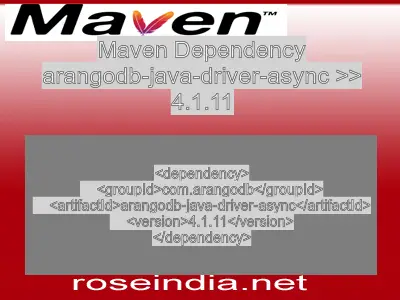 Maven dependency of arangodb-java-driver-async version 4.1.11