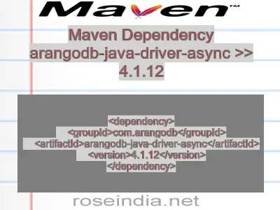 Maven dependency of arangodb-java-driver-async version 4.1.12