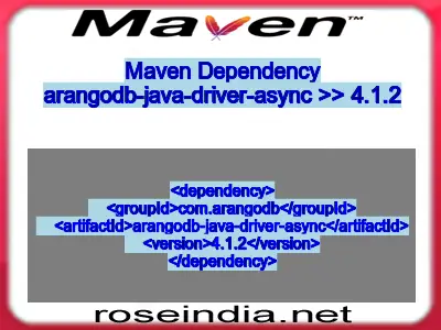 Maven dependency of arangodb-java-driver-async version 4.1.2