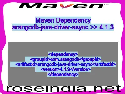 Maven dependency of arangodb-java-driver-async version 4.1.3